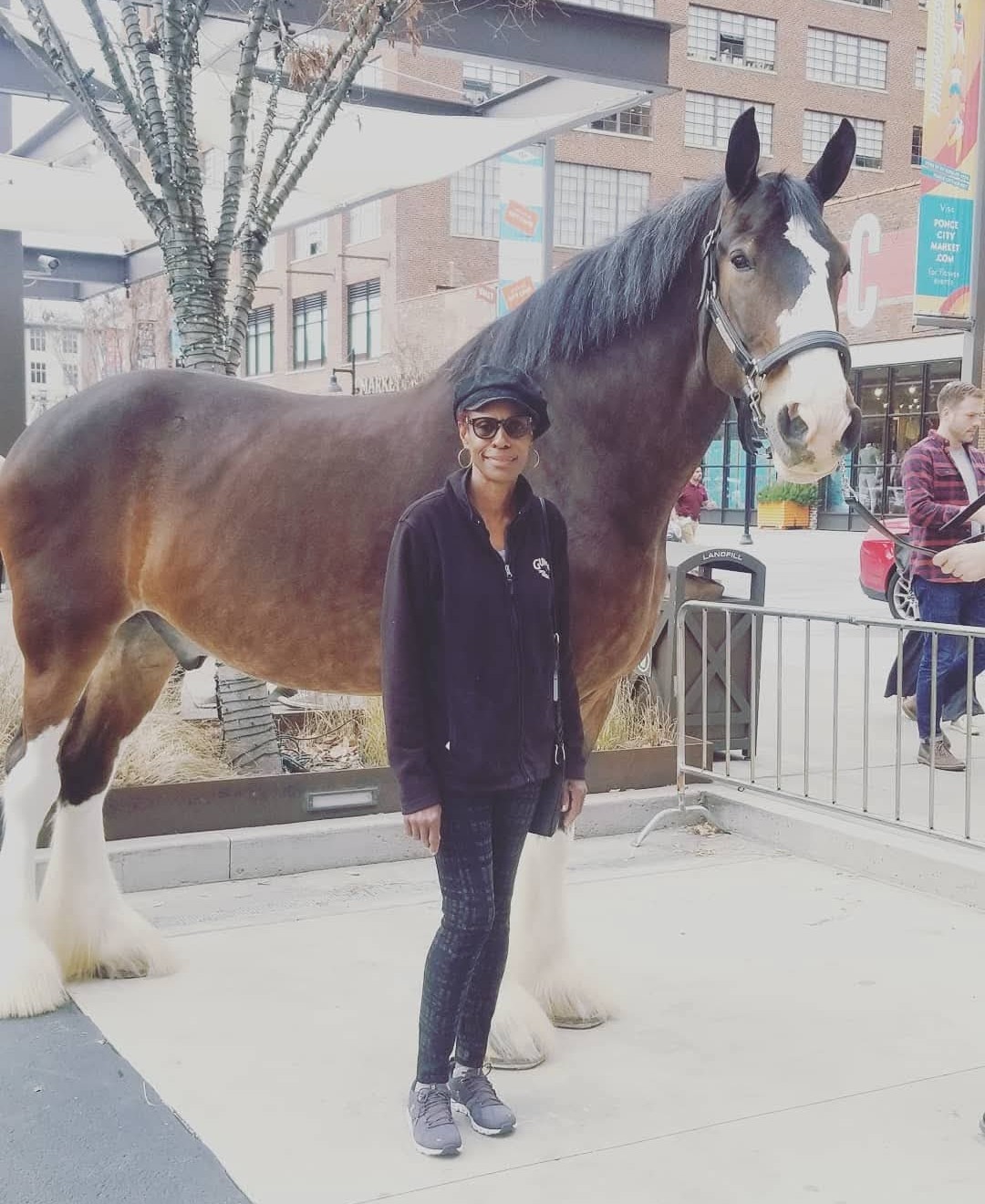 Dr. Powell-Johnson with Clydesdale horse